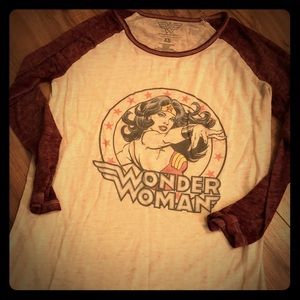 Vintage-style Wonder Woman baseball T